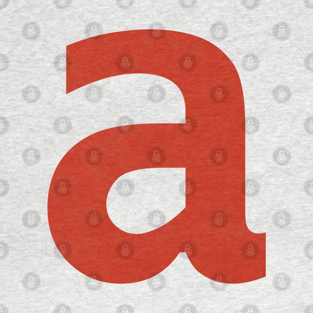 Letter a in Red Text Minimal Typography by ellenhenryart